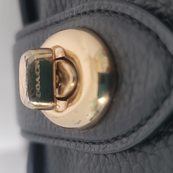 Coach Addie Bag Classic Pebbled Black Leather Turnlock Shoulder Crossbody C2814 - Picture 5 of 12